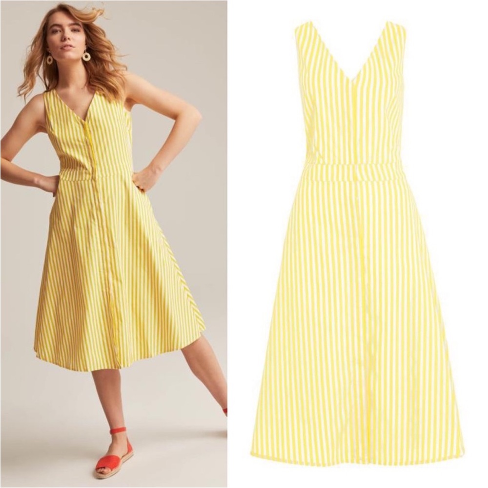 Long Tall Sally Yellow Striped Midi Dress